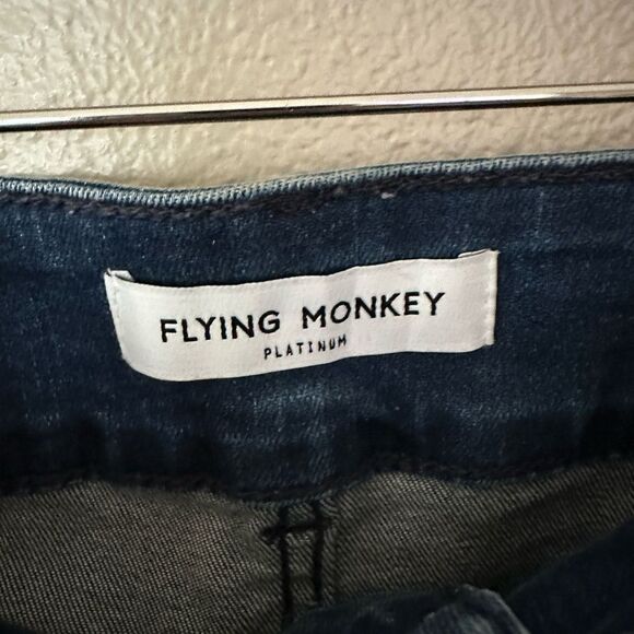 Flying Monkey Platinum Dark Wash Raw Hem High Rise Skinny Jeans size 30 - Picture 3 of 8